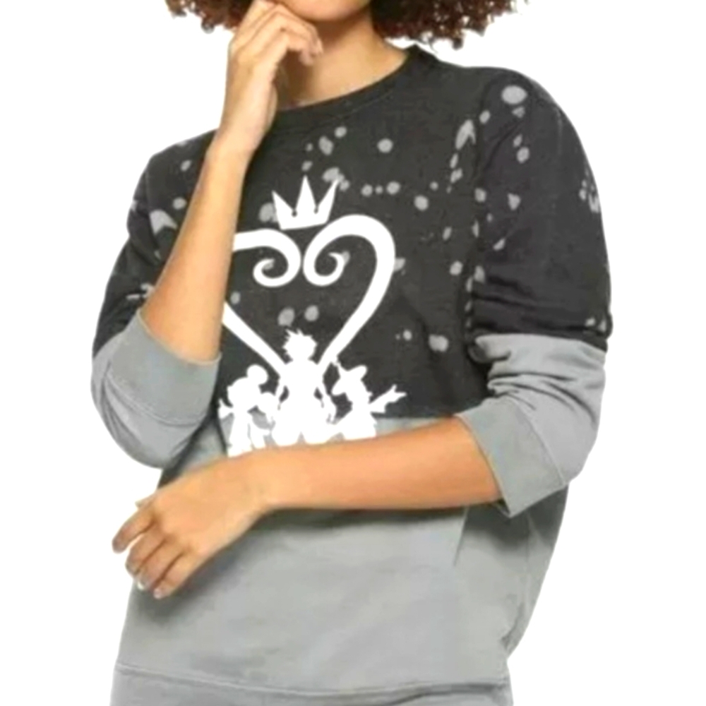 Disney Kingdom Hearts Dip Dye Crew Neck Sweatshirt Womans Size Small